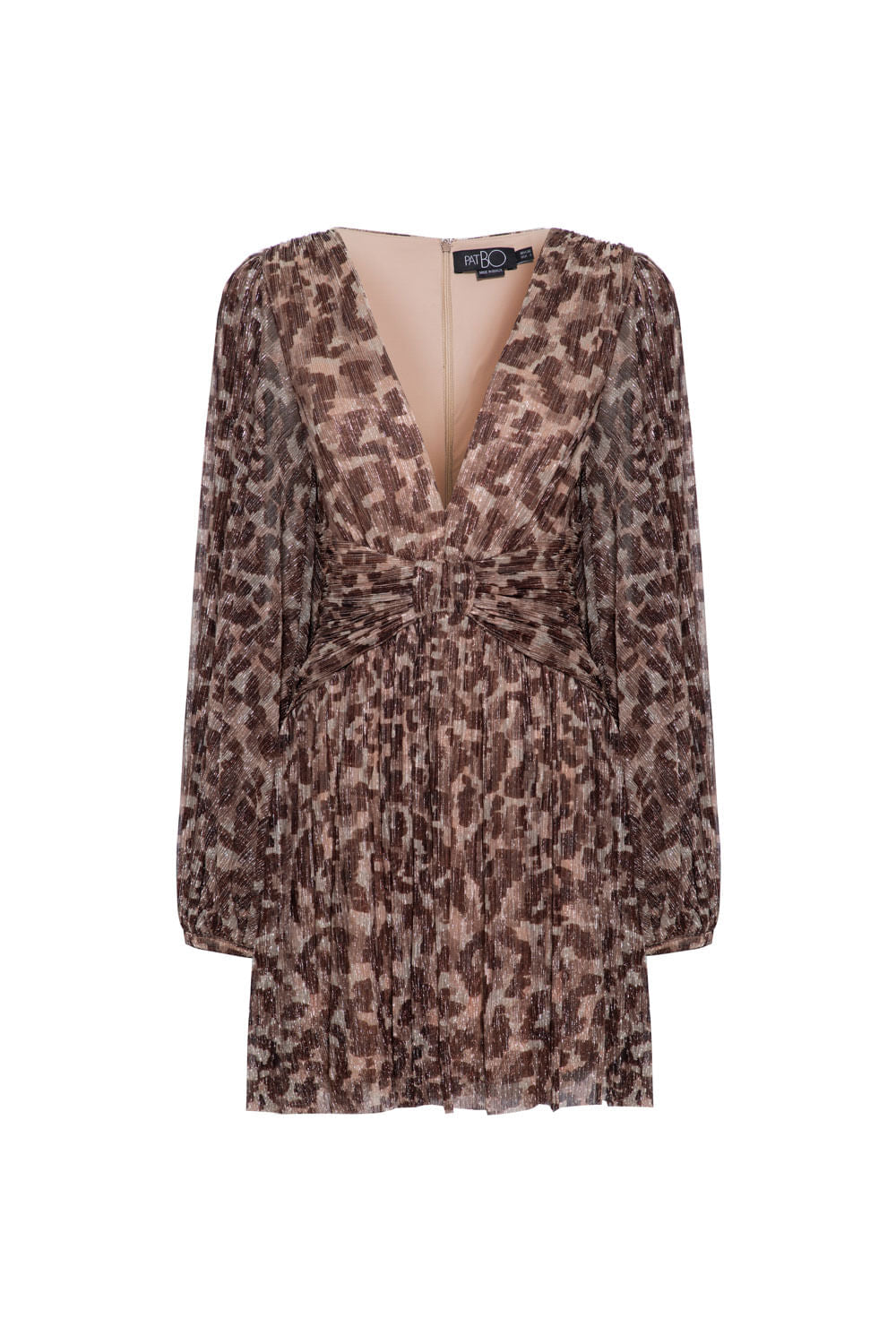 VESTIDO CURTO FRANZIDO LUREX JASPE MARROM