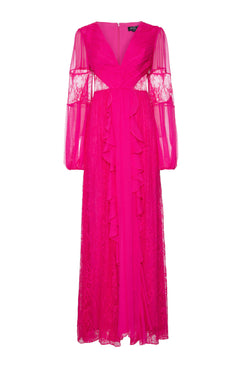 VESTIDO LONGO MANGAS SILKY SWEET LUCY PINK
