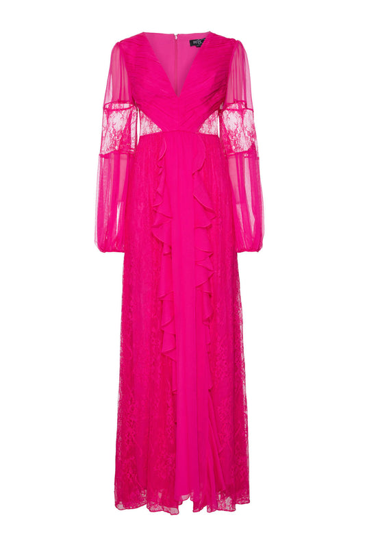 VESTIDO LONGO MANGAS SILKY SWEET LUCY PINK