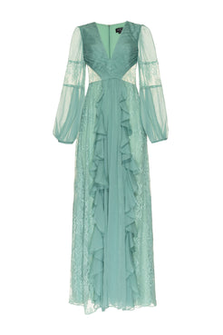 VESTIDO LONGO MANGAS SILKY SWEET LUCY VERDE