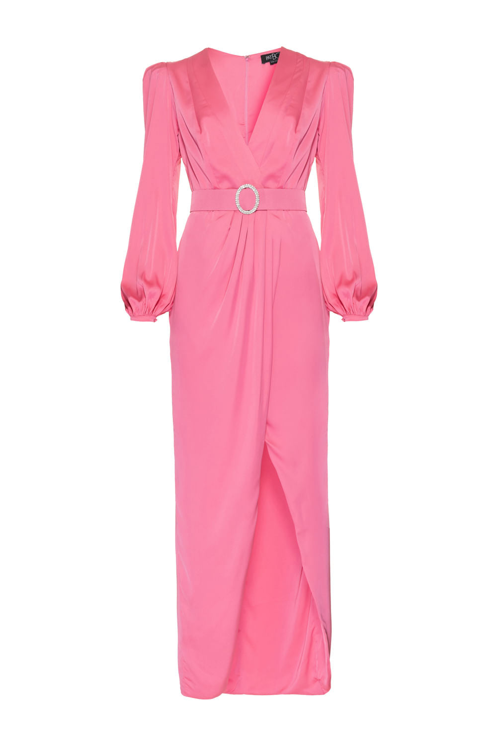 VESTIDO LONGO TRANSPASSADO CETIM ELOISE ROSA
