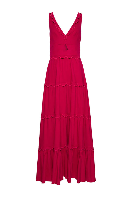 VESTIDO LONGO RECORTE LINHO NILO MATRON  ROSA