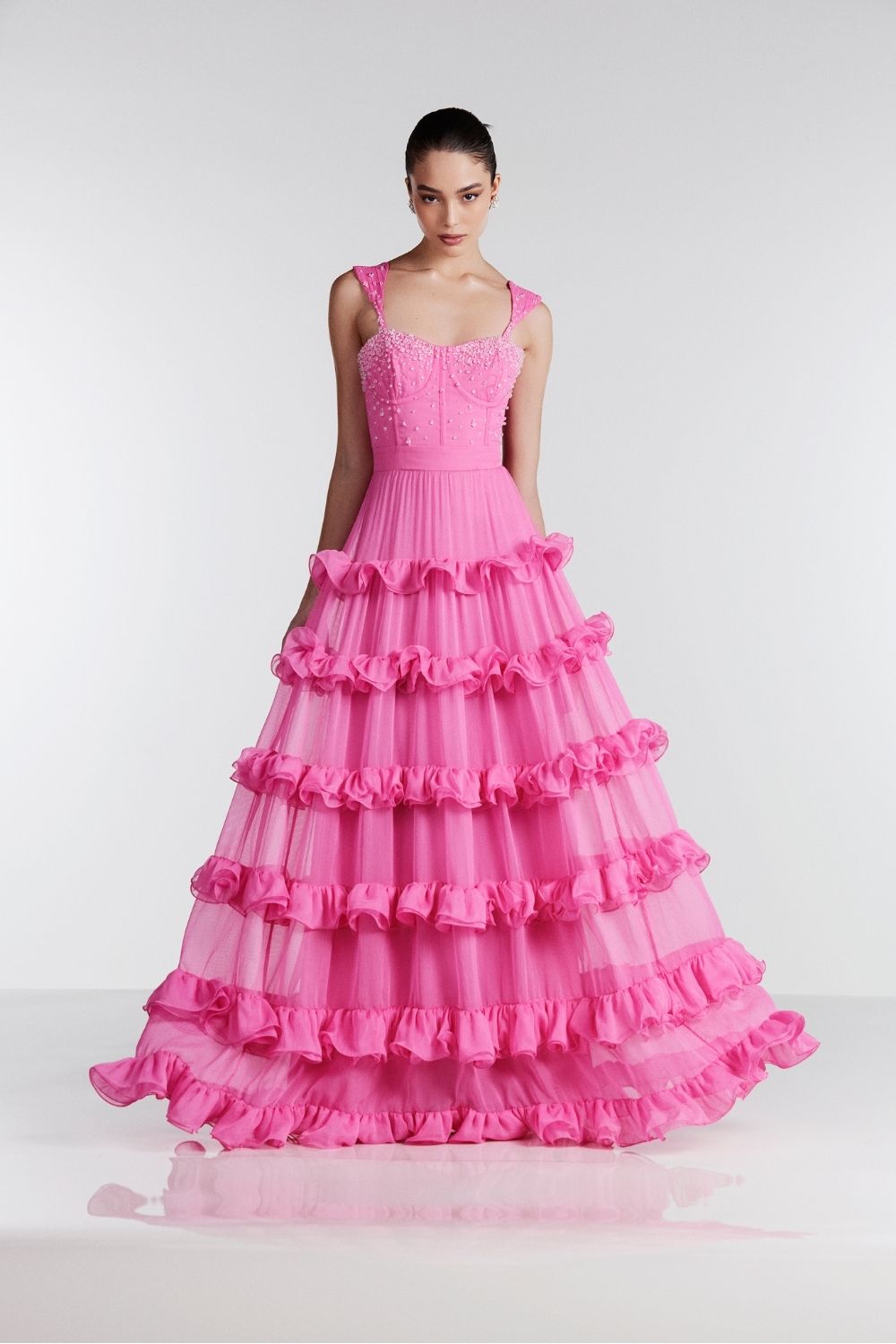 VESTIDO LONGO BORDADO SILKY SWEET LUCY ROSA