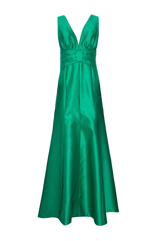VESTIDO LONGO FRANZIDO ZIBELINE JOCELYN VERDE