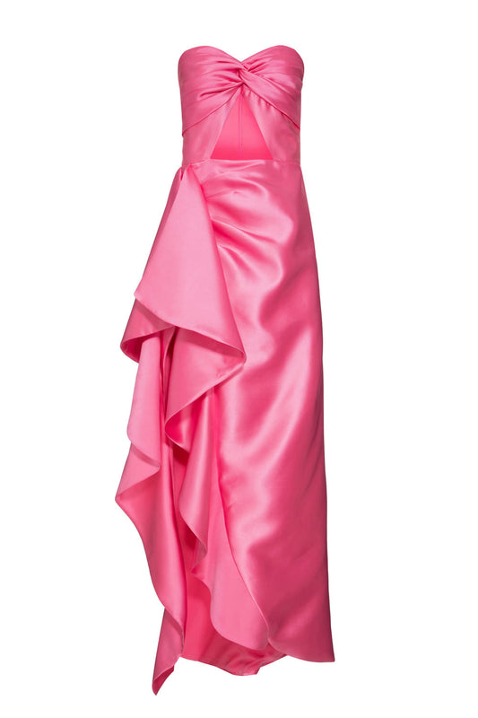 VESTIDO LONGO BABADOS ZIBELINE JOCELYN ROSA