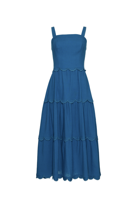 VESTIDO MÍDI LINHO NILO MATRON AZUL