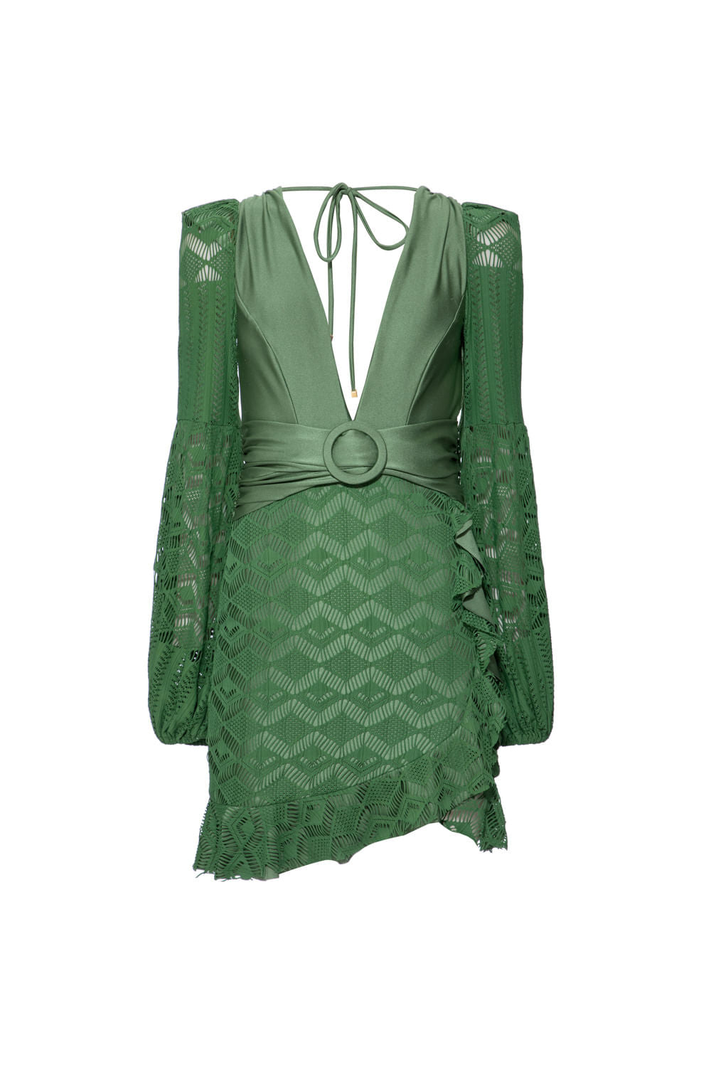 VESTIDO CURTO FIVELA TELA GEO LUDIC VERDE