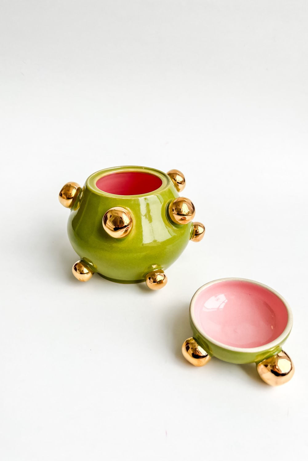 POTE FREESIA VERDE E ROSA