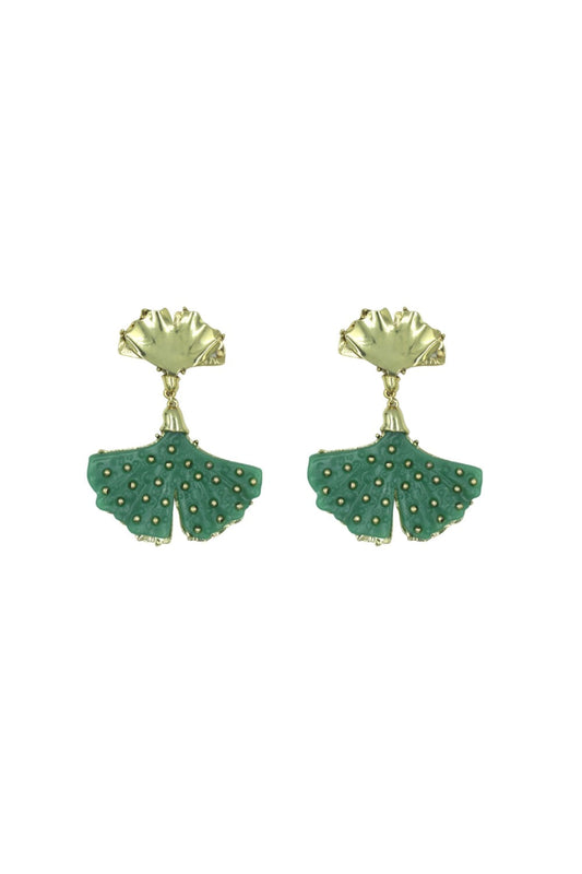 BRINCO PÉTALAS GINKGO OURO VERDE