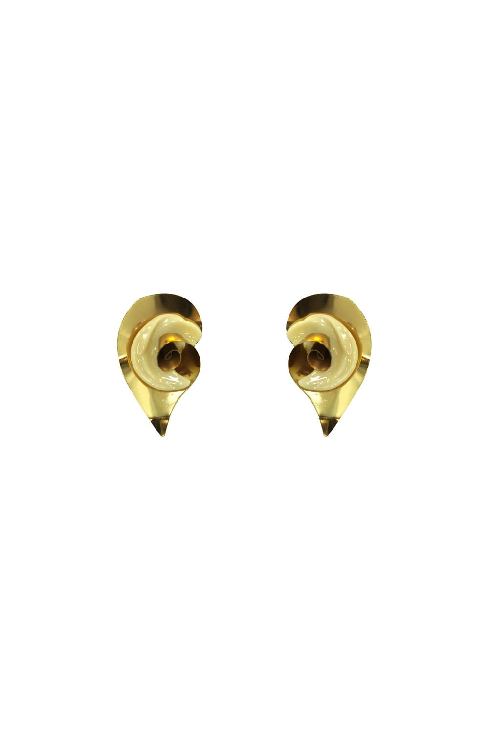 BRINCO FLOR GOTA ESPIRAL OURO