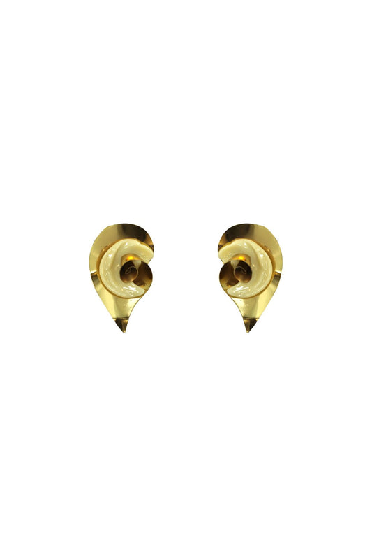 BRINCO FLOR GOTA ESPIRAL OURO
