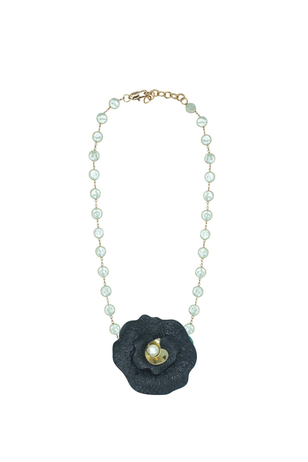 COLAR PÉROLA HORTÊNSIA PRETO