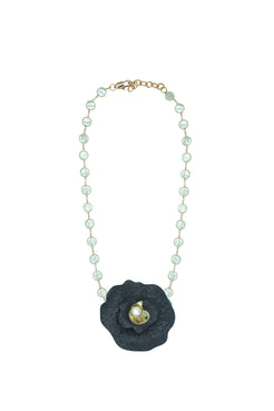 COLAR PÉROLA HORTÊNSIA PRETO