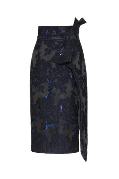 SAIA MÍDI JACQUARD INDIGO AZUL