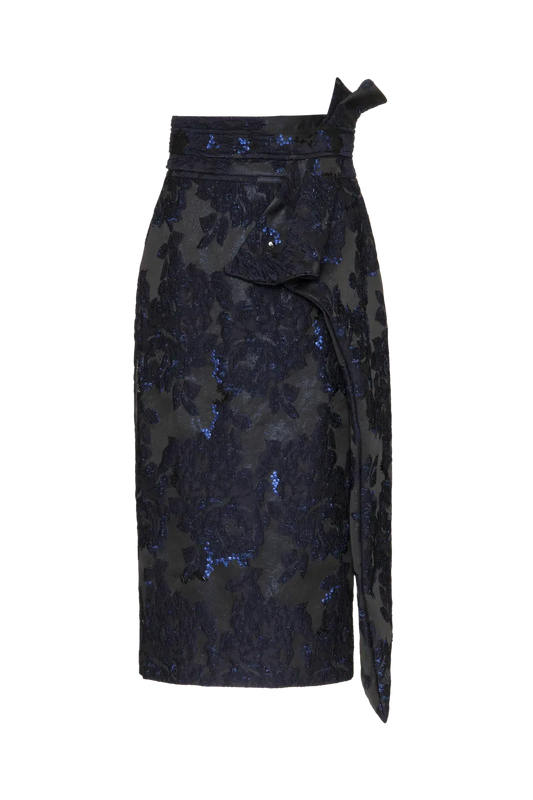 SAIA MÍDI JACQUARD INDIGO AZUL