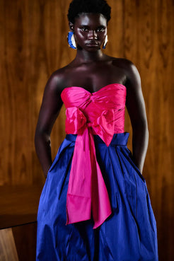 TOP CROPPED TAFETÁ INTENSE PINK
