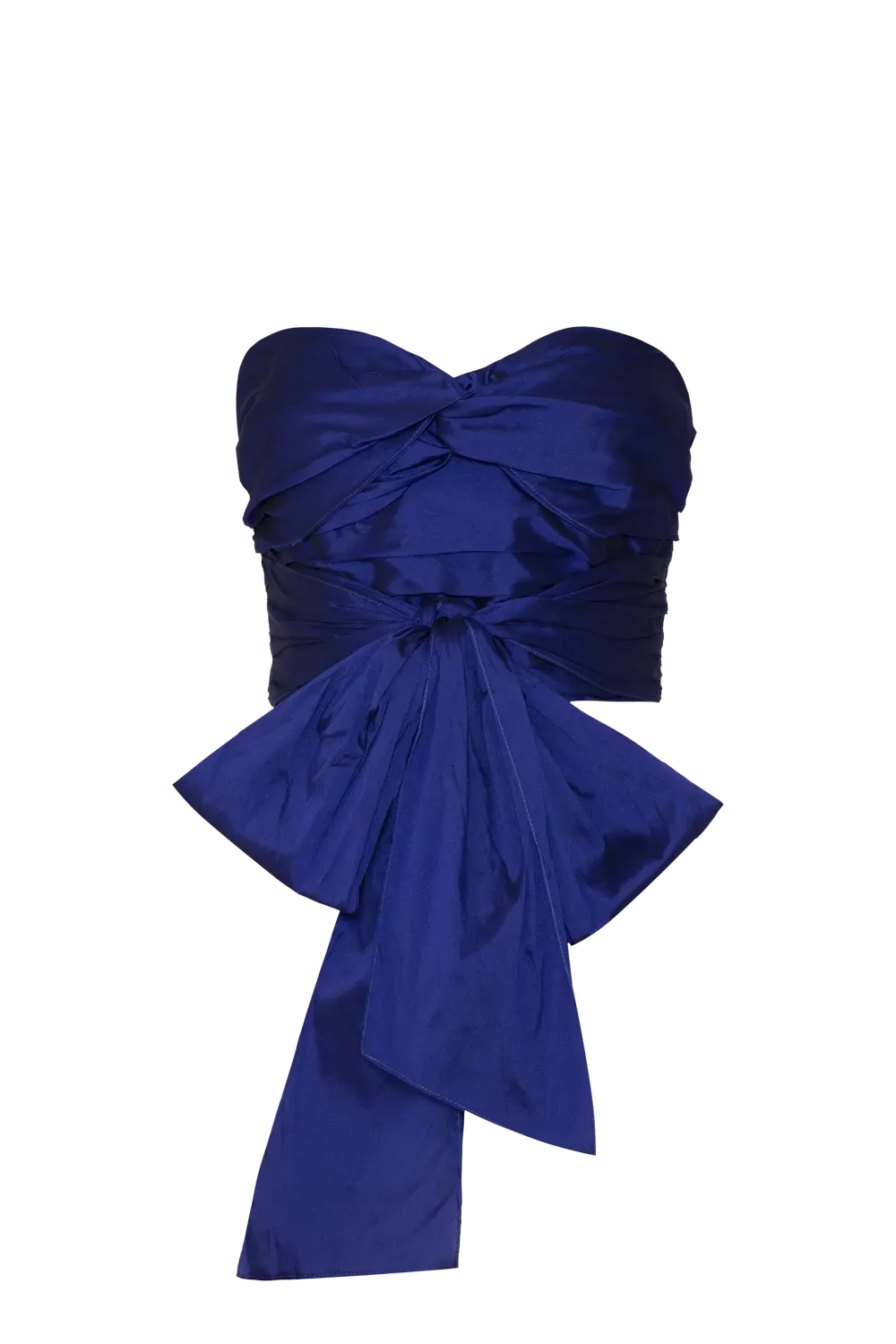 TOP CROPPED TAFETÁ INTENSE AZUL