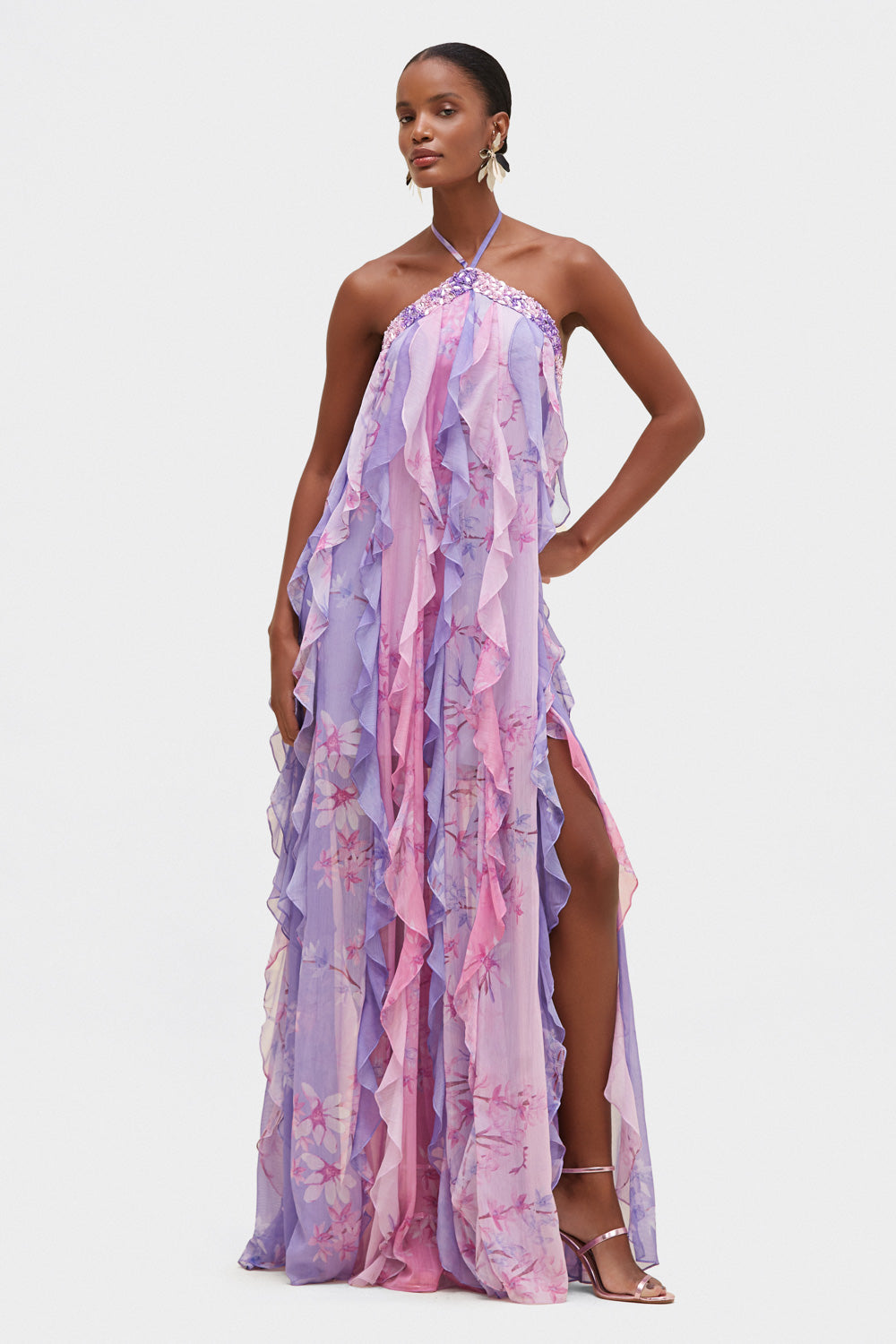 VESTIDO LONGO PATBO I24 LILAS