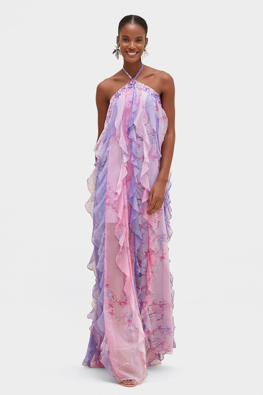 VESTIDO LONGO PATBO I24 LILAS