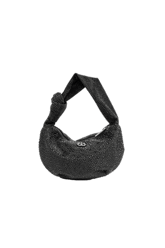 MINI BOLSA ELLE TORÇÃO CRISTAIS
 PRETO
