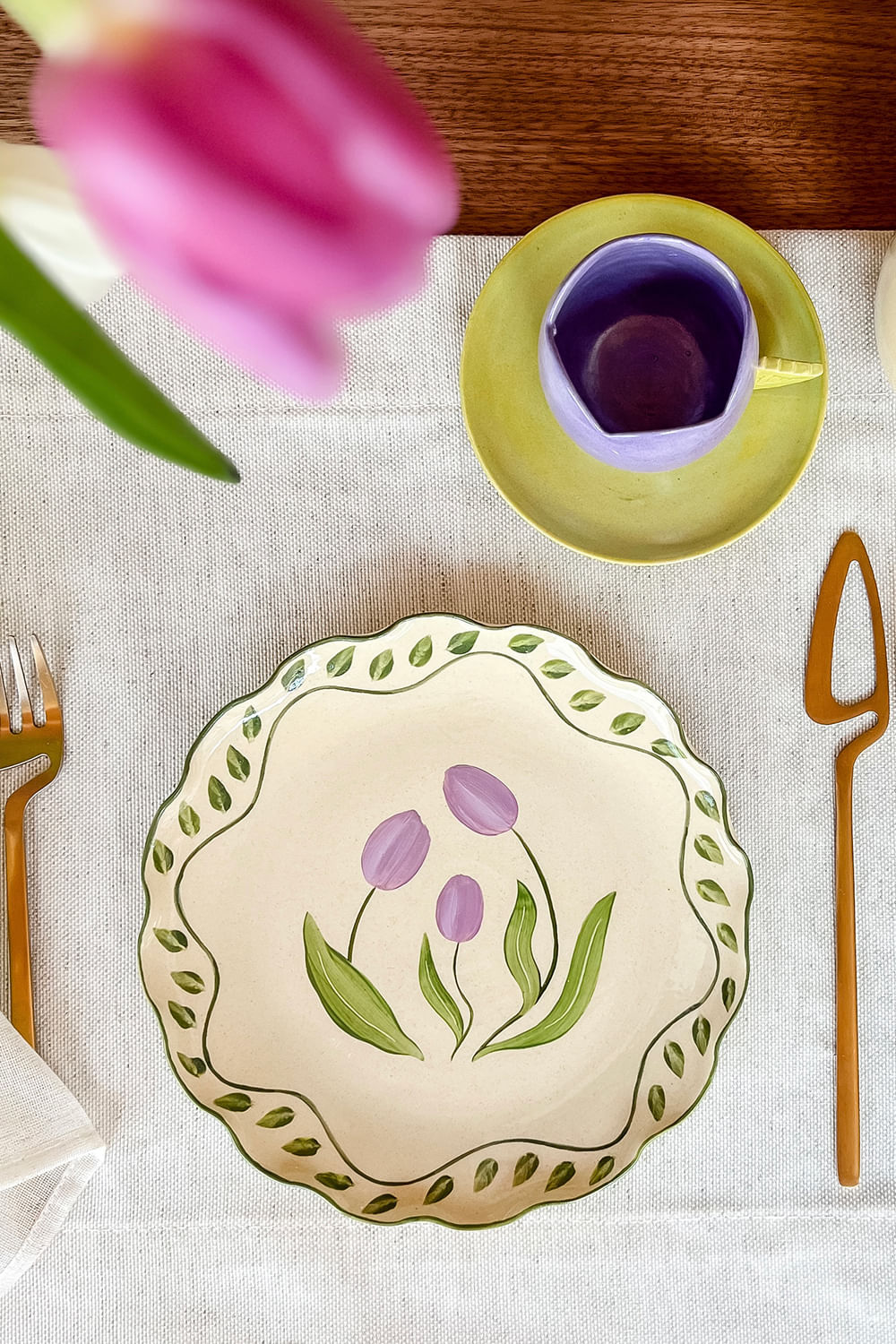 PRATO SOBREMESA TULIP GARDEN NATURAL