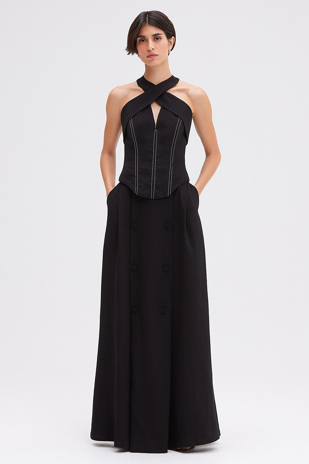 SAIA LONGA MODERN TWILL  PRETO