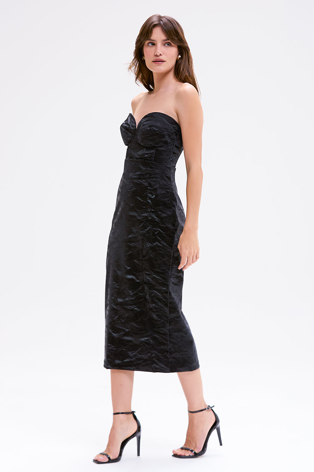 SAIA MIDI LEATHER NOIR PRETO