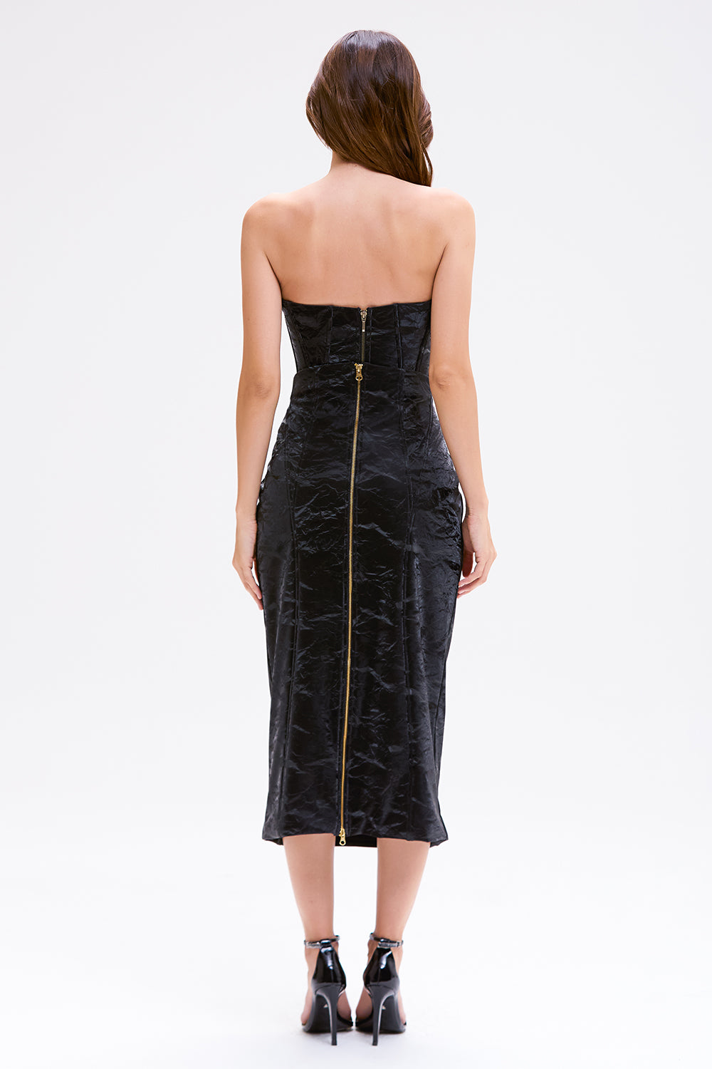 SAIA MIDI LEATHER NOIR PRETO