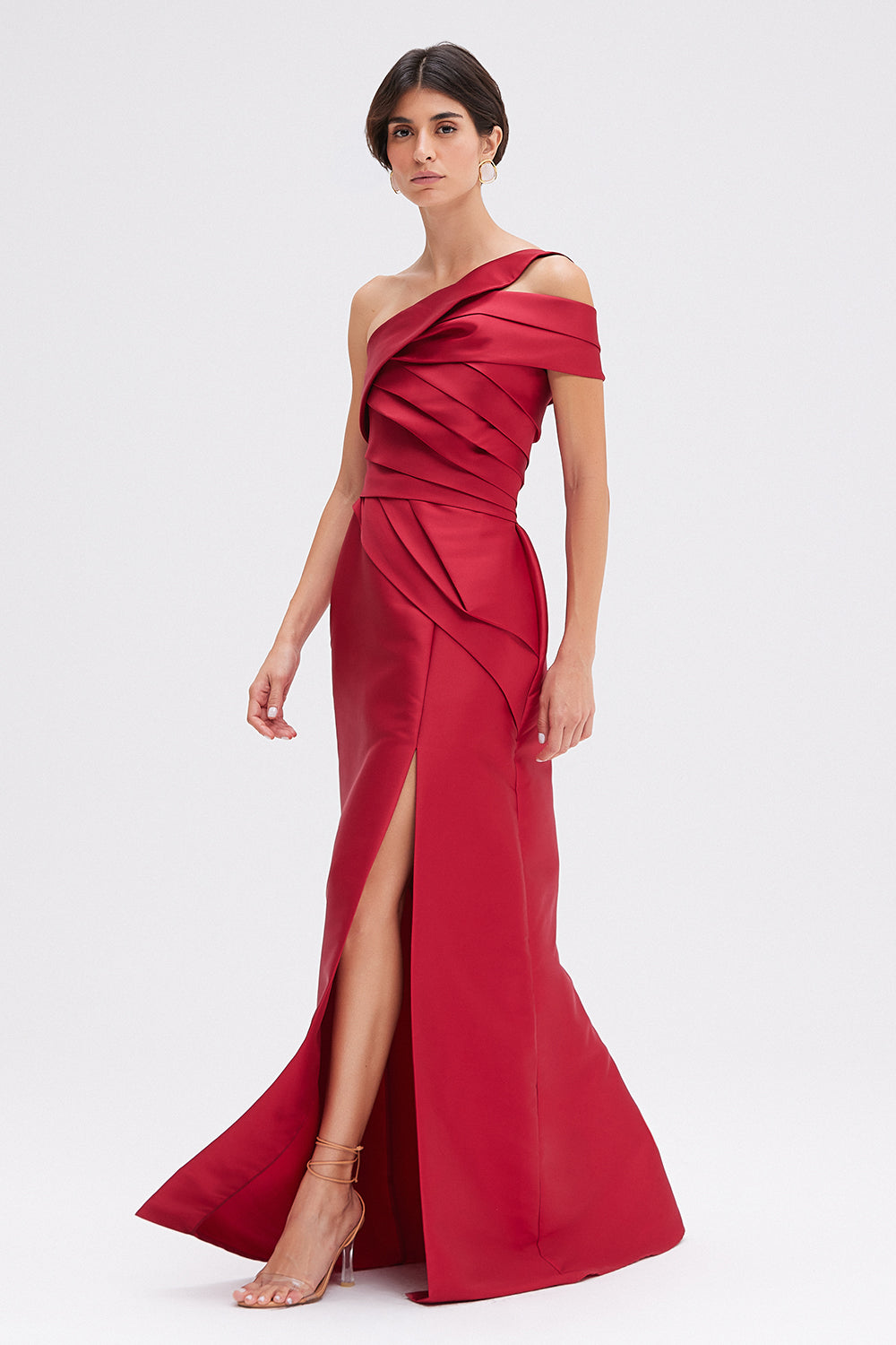 VESTIDO LONGO PASSION MIKADO VERMELHO
