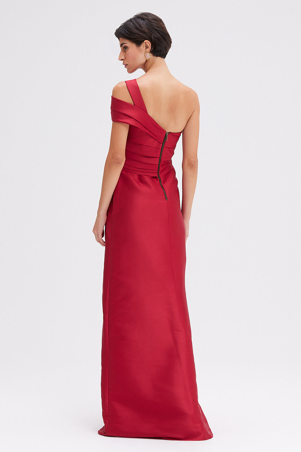 VESTIDO LONGO PASSION MIKADO VERMELHO