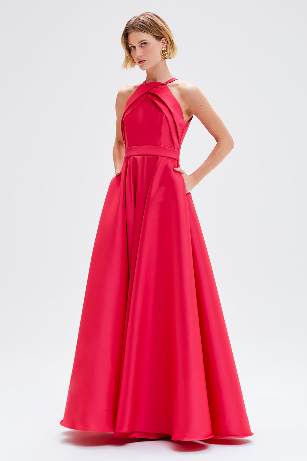 VESTIDO LONGO PASSION MIKADO PINK