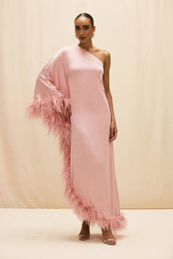 VESTIDO LONGO CETIM ISABEL ROSA CLARO