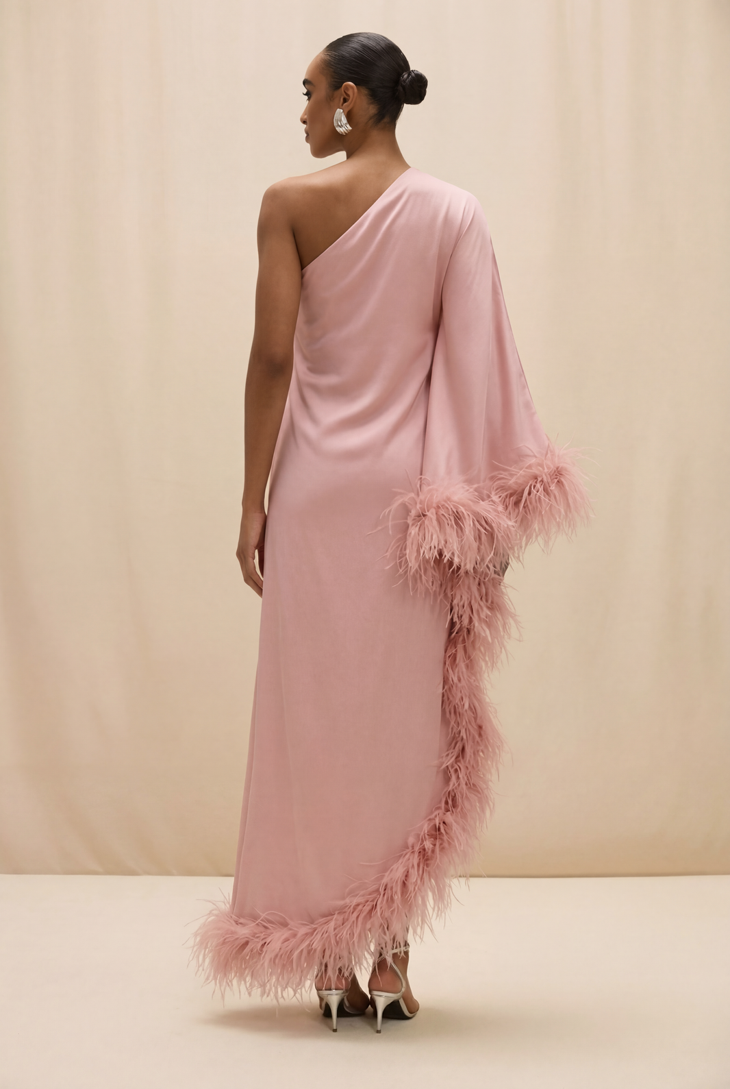 VESTIDO LONGO CETIM ISABEL ROSA CLARO