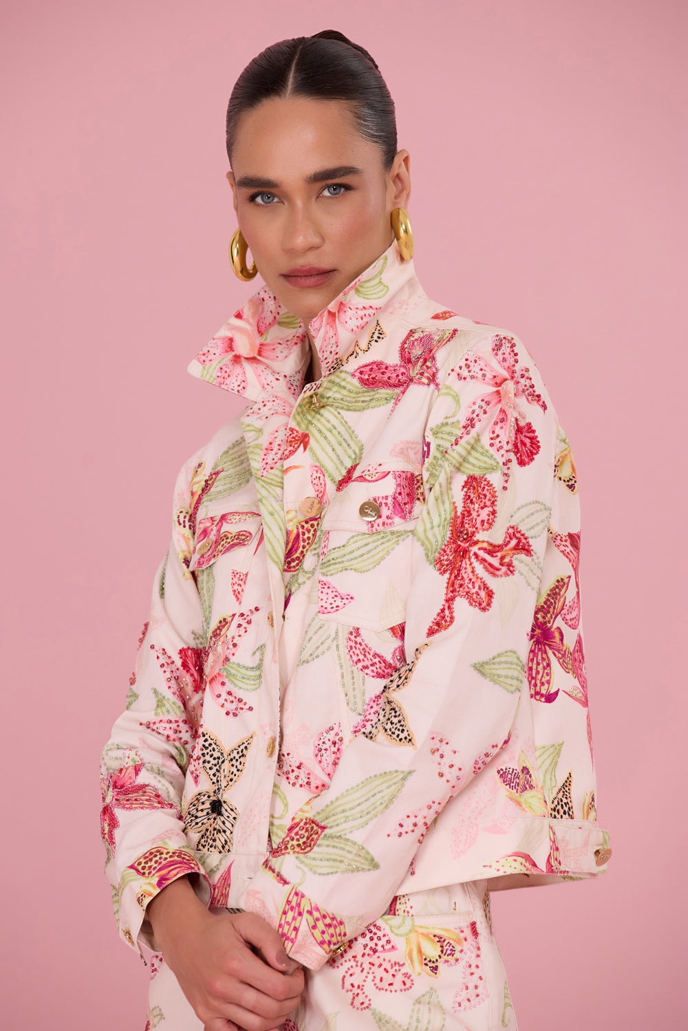 JAQUETA ORCHID BLOOM DENIM
 ROSE