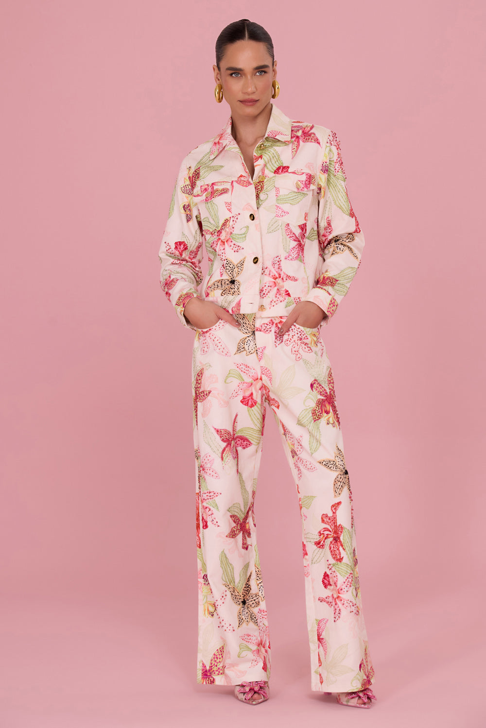 CALÇA ORCHID BLOOM DENIM
 ROSE