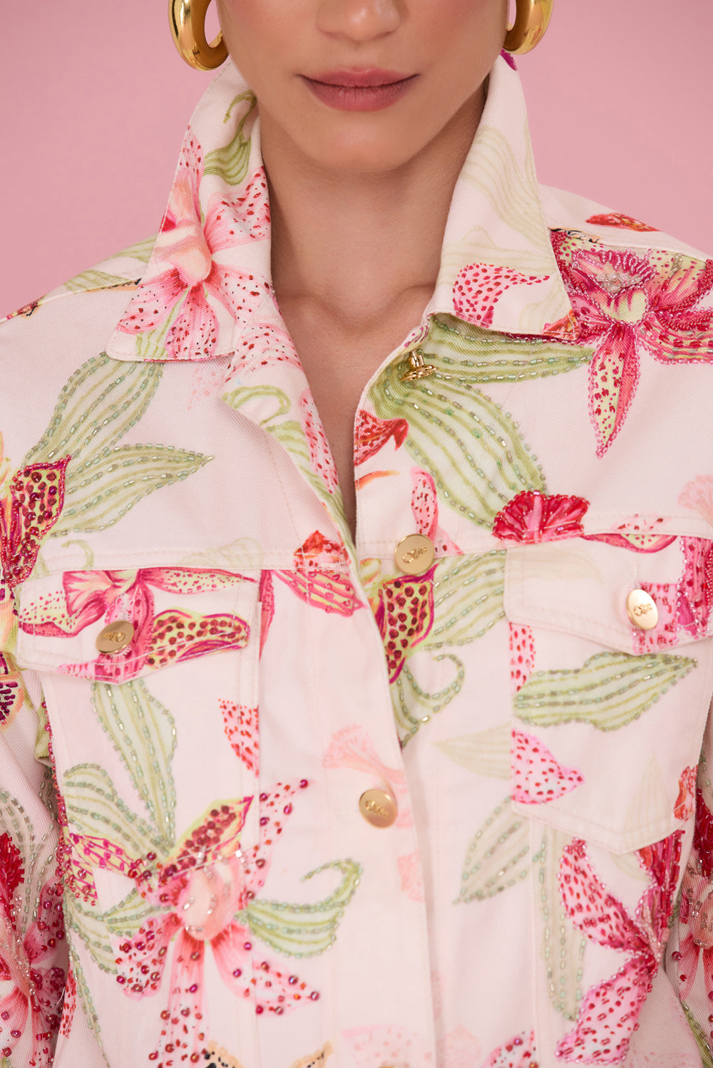 JAQUETA ORCHID BLOOM DENIM
 ROSE