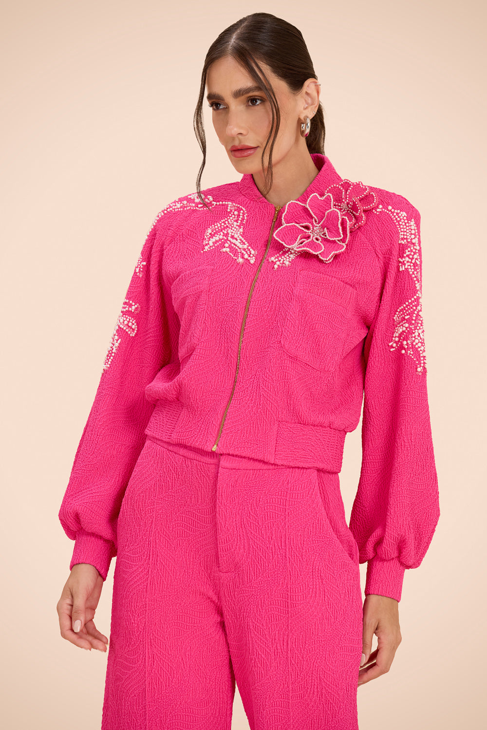 JAQUETA BREEZE JACQUARD ROSA