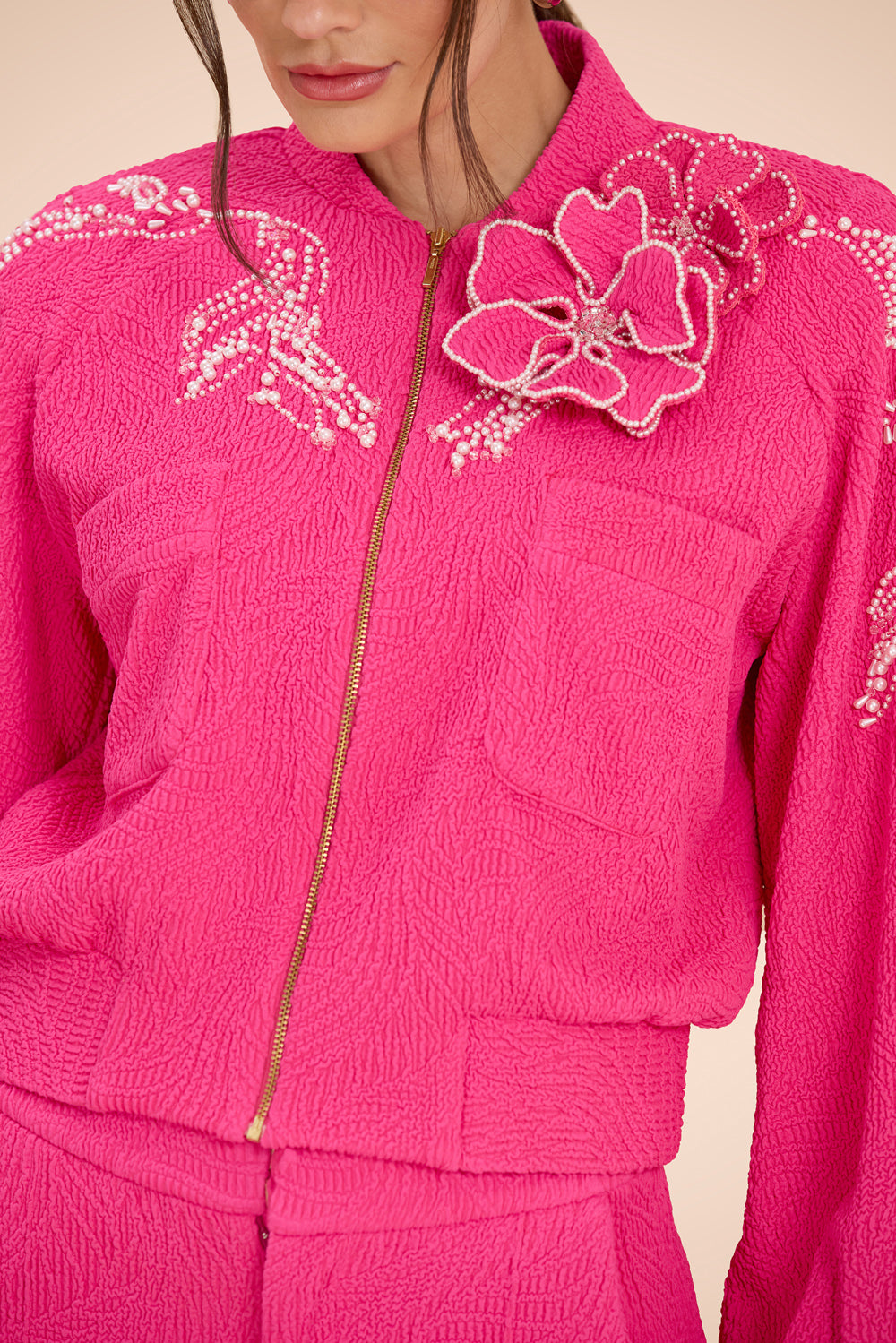 JAQUETA BREEZE JACQUARD ROSA