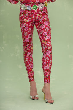CALÇA LEGGING PEONY VERMELHO