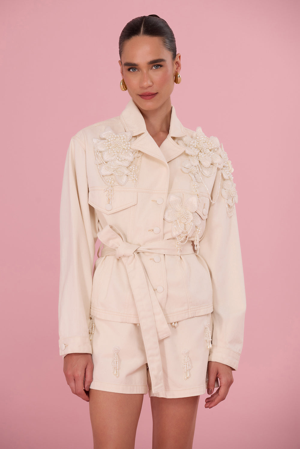 SHORT ALINA DENIM OFF WHITE