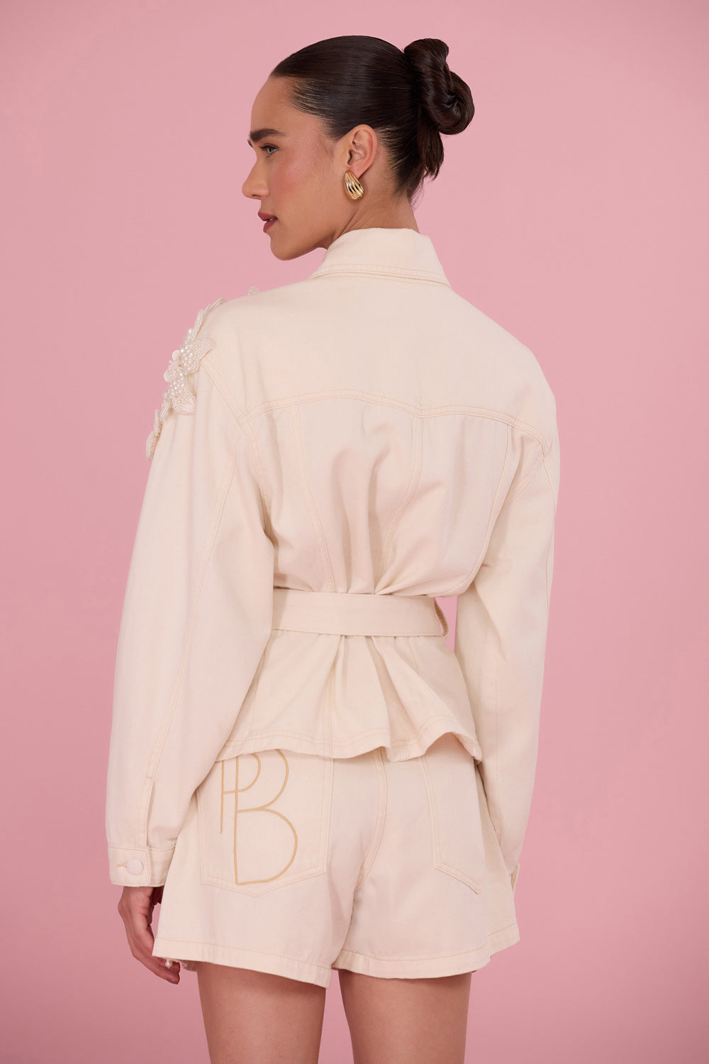 SHORT ALINA DENIM OFF WHITE