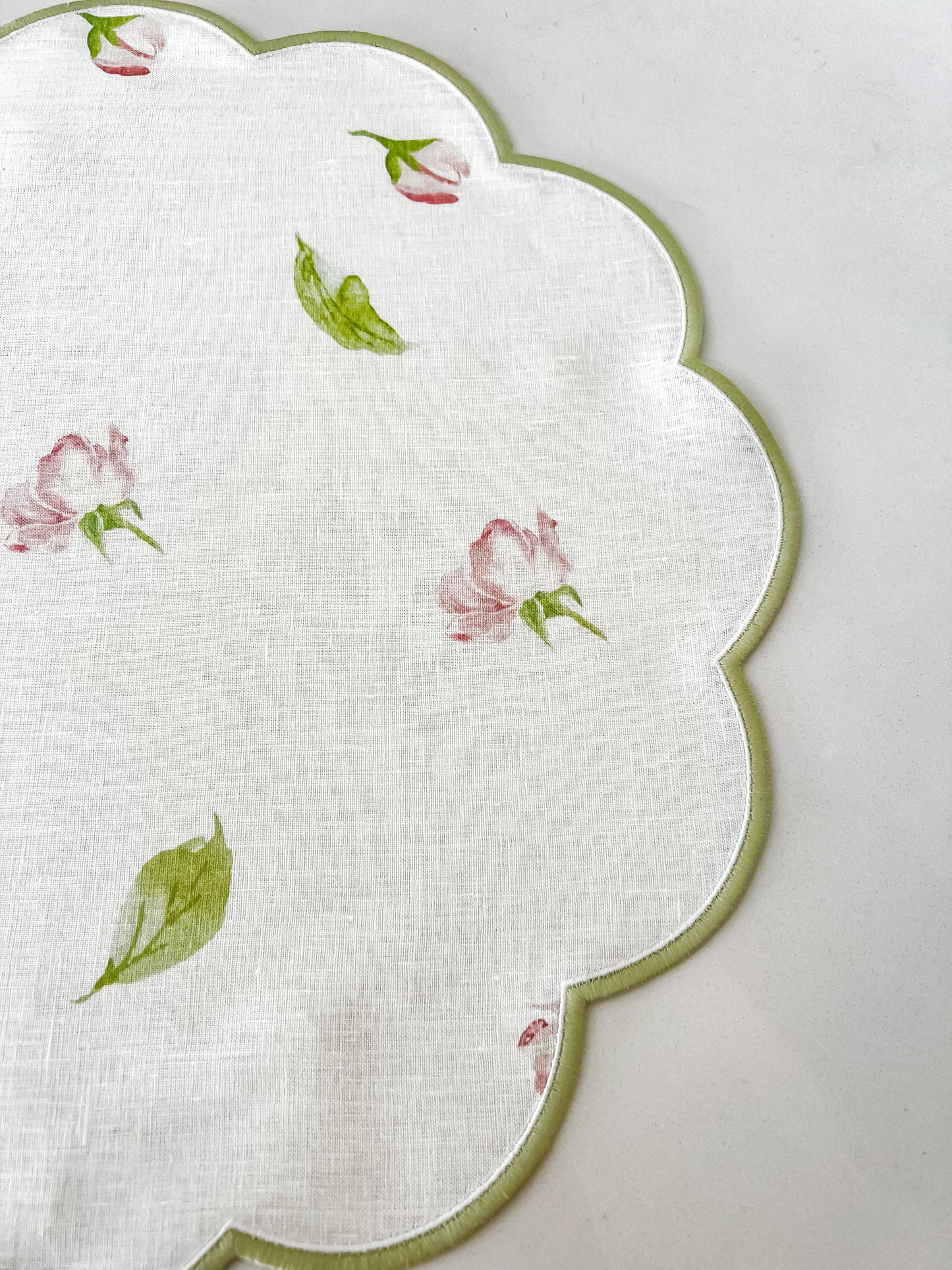 JOGO AMERICANO CASA LIS OFF WHITE COM VERDE