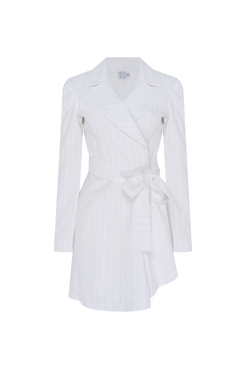 MACACÃO CURTO METALLIC STRIPE PULSE  OFF WHITE