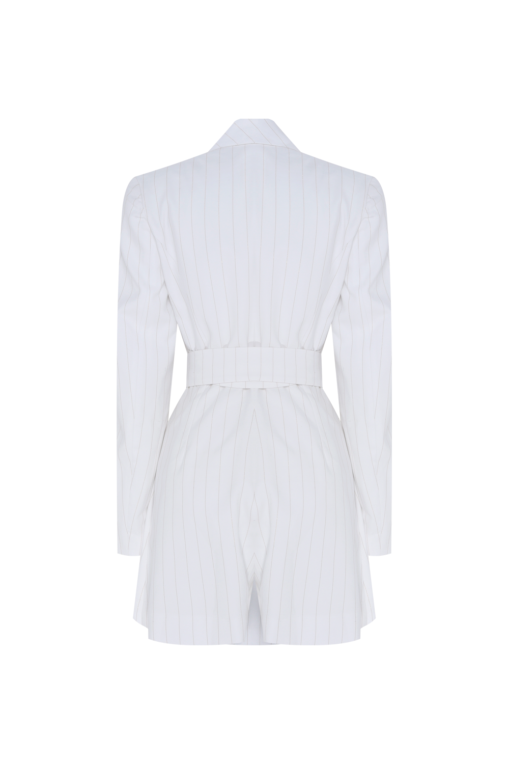 MACACÃO CURTO METALLIC STRIPE PULSE  OFF WHITE