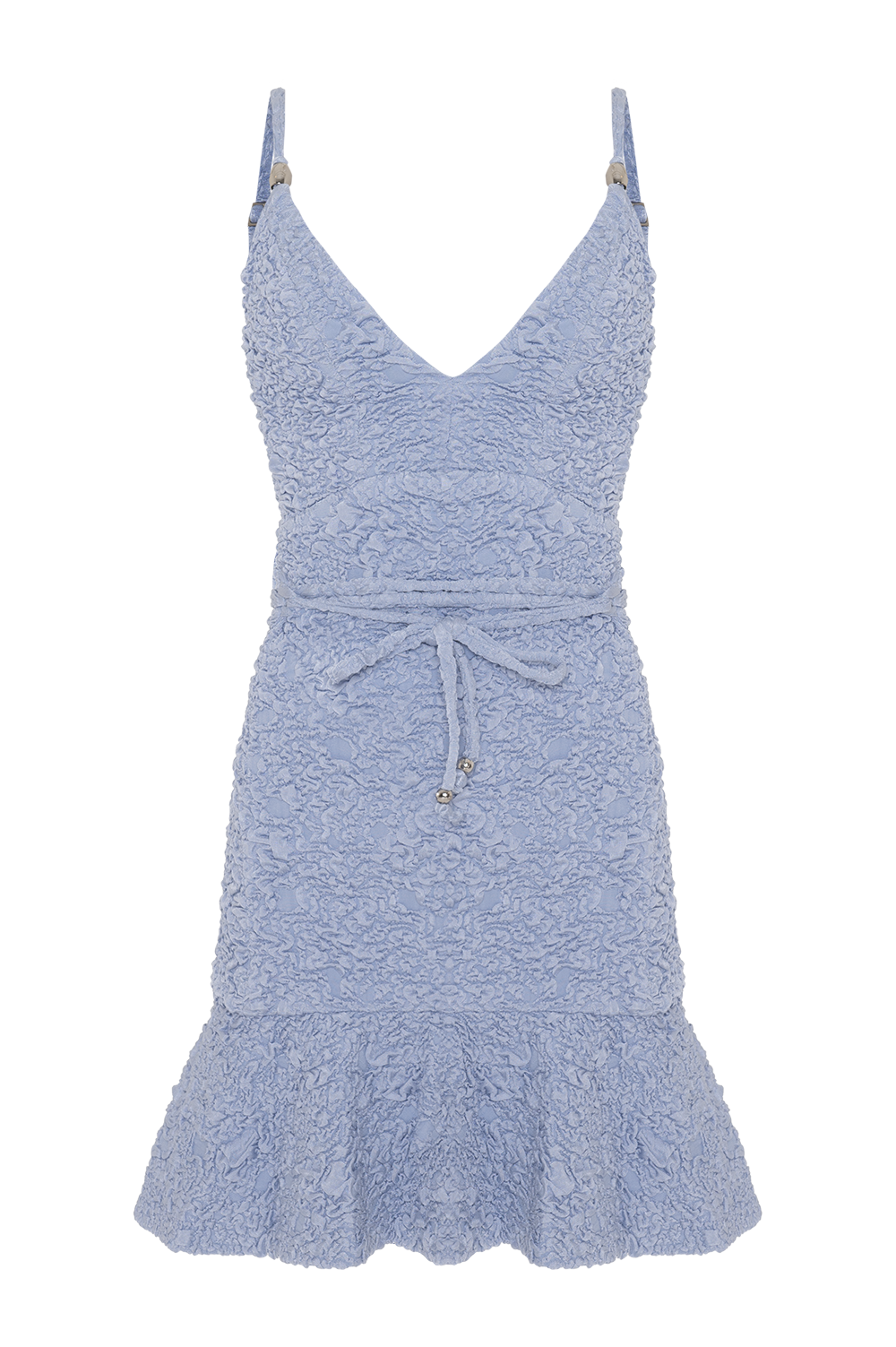VESTIDO CURTO PAPILON JACQUARD AZUL
