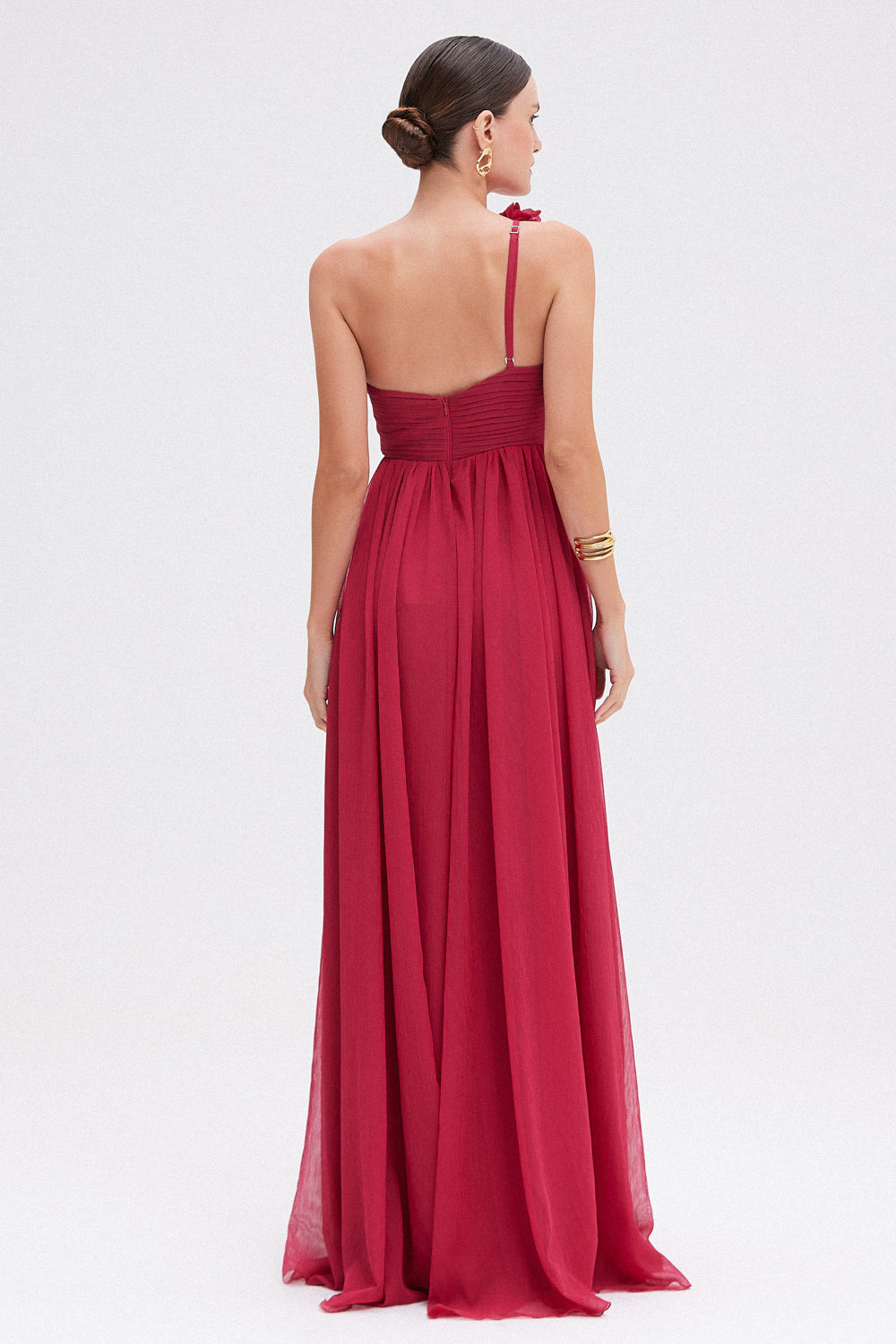 VESTIDO LONGO CHIFFON LOVESTRUCK ROSA ESCURO