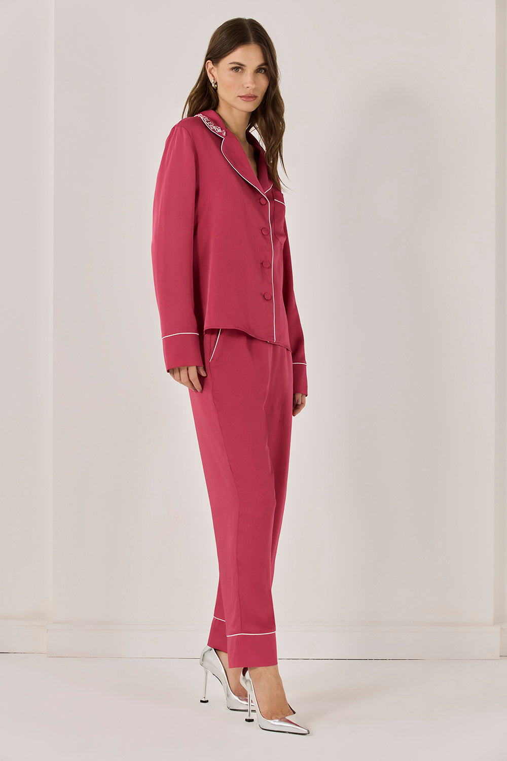 PIJAMA LISO LONGO  MAGENTA