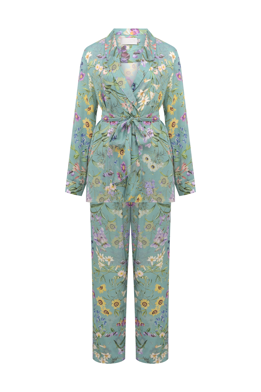 PIJAMA LONGO HEATHER AZUL ESVERDEADO