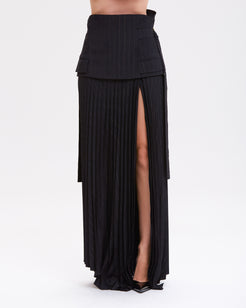 SAIA MIDI METALLIC STRIPE PULSE PRETO
