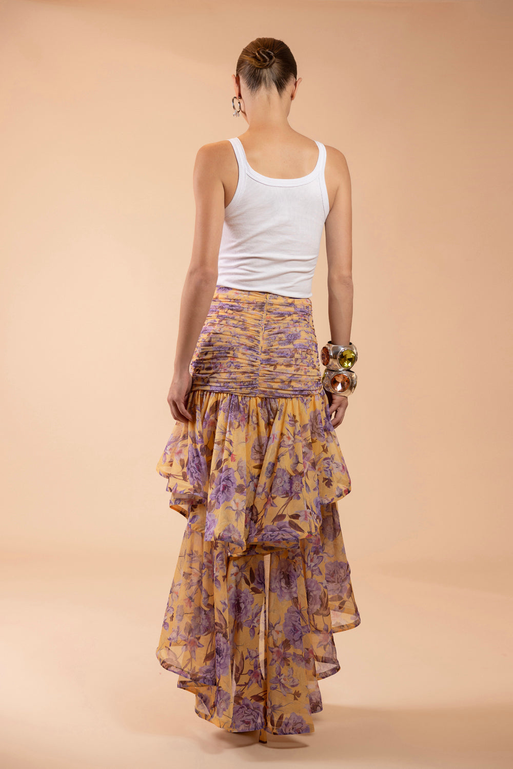 SAIA MIDI PEONY DOTS AMARELO